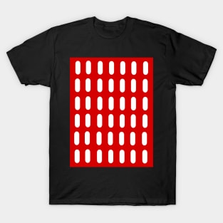 Rounded rectangle red dot pattern T-Shirt